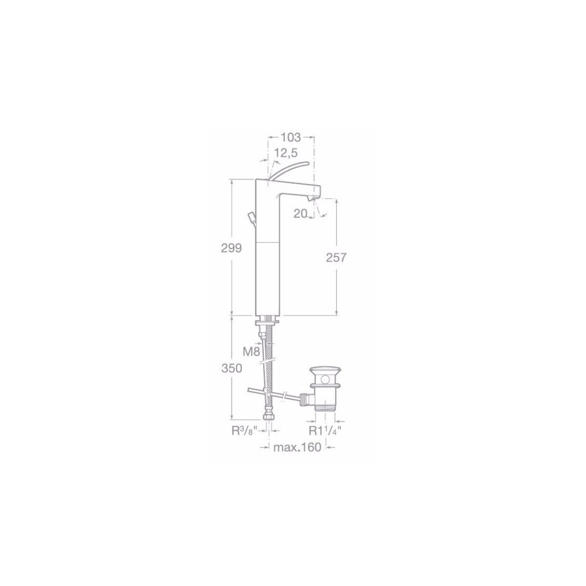 Смеситель для раковины Roca (Рока) Moai 75A3446C00, хром