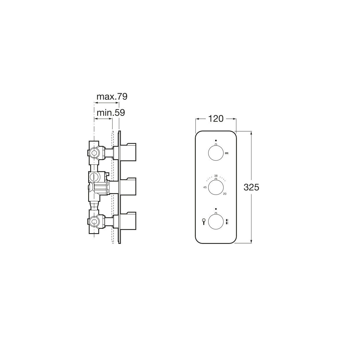 Смеситель для душа Roca (Рока) Puzzle-T 75A2778C00 скрытого монтажа, хром