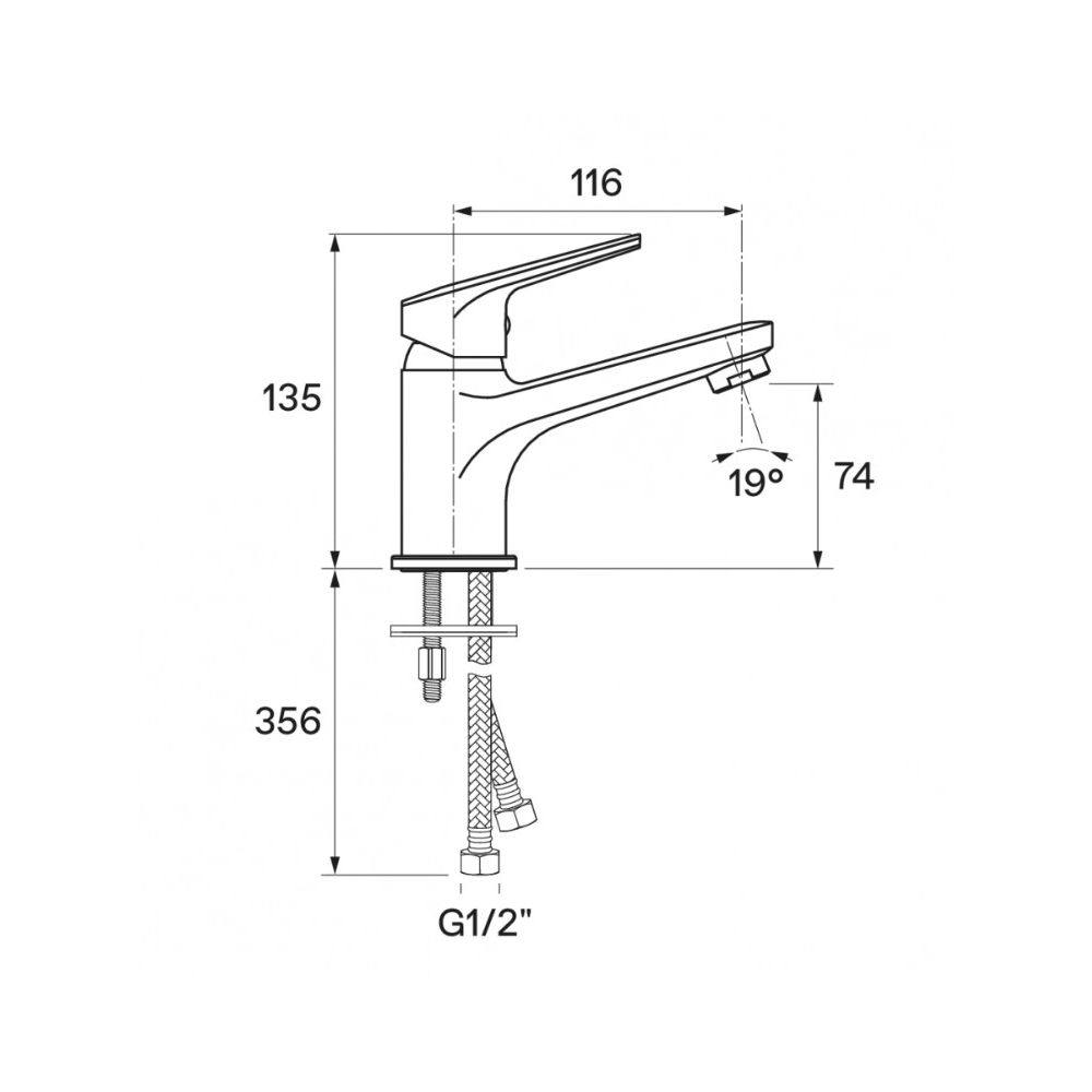 Смеситель для раковины Santek (Сантек) Кант WH5A02002C001, хром