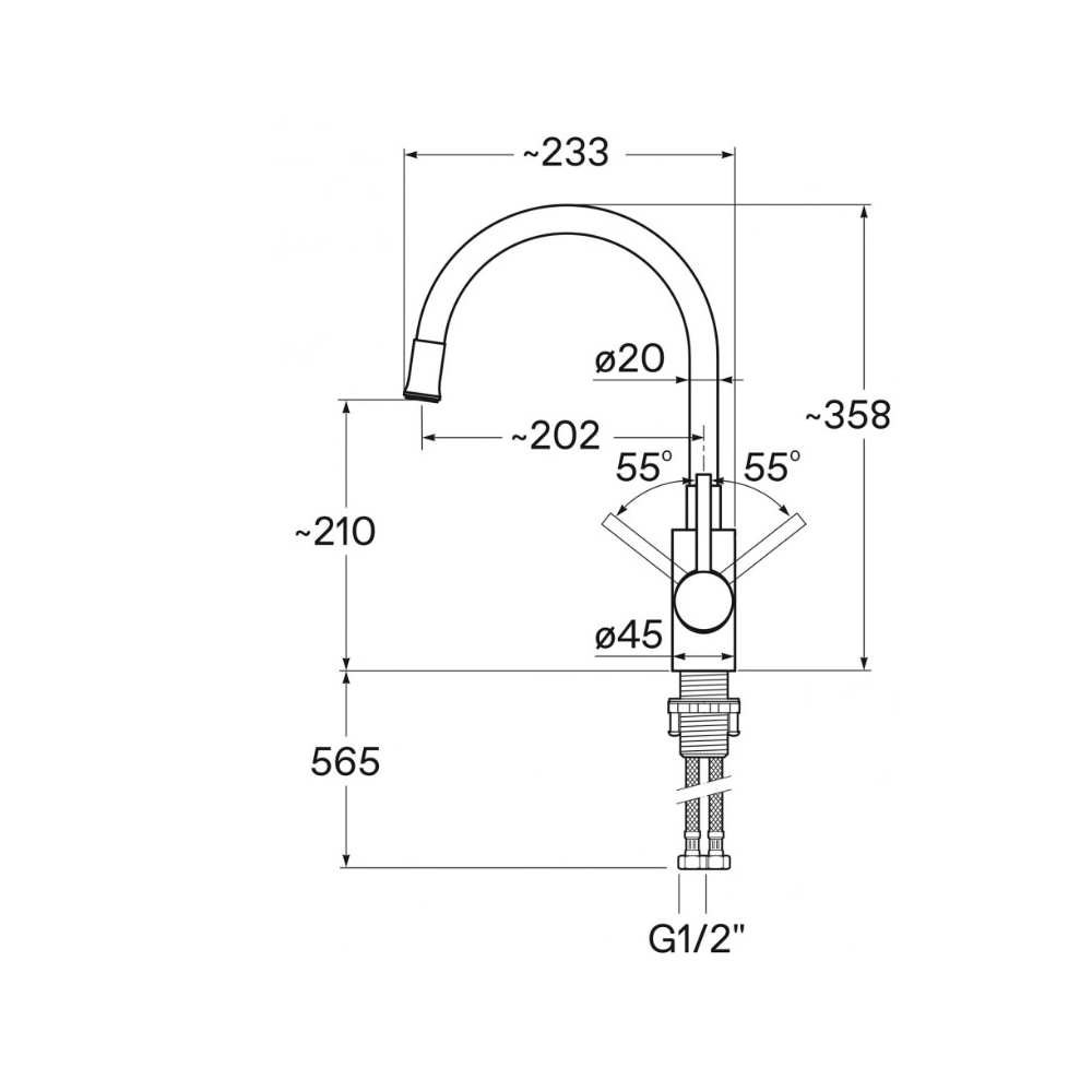 Смеситель для кухни Santek (Сантек) Риф WH5A44025B001, белый матовый