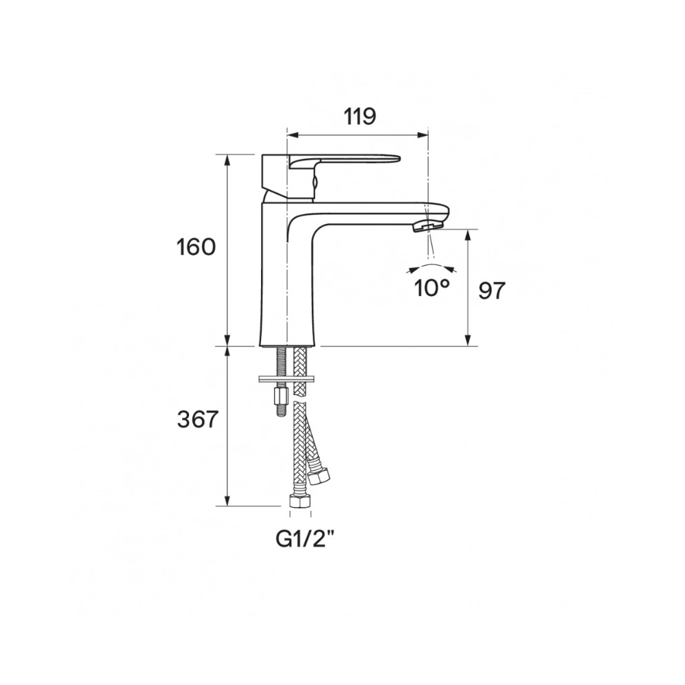 Смеситель для раковины Santek (Сантек) Арма WH5A02007N001, черный матовый