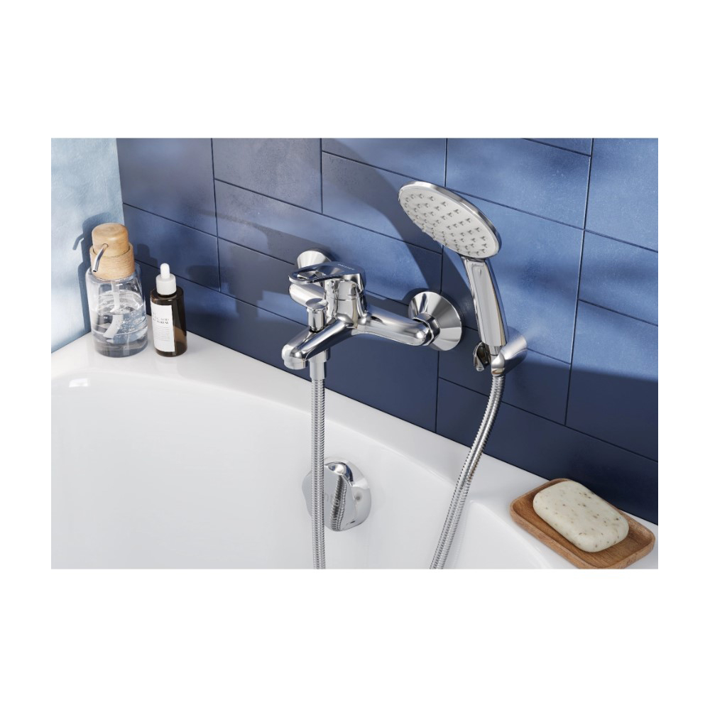 Смеситель для ванны и душа Santek (Сантек) Баус WH5A10010C001 с аксессуарами, хром