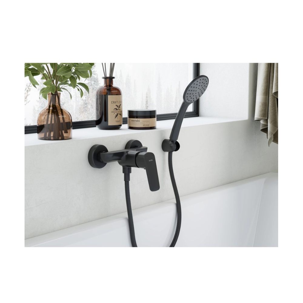 Смеситель для душа Santek (Сантек) Таос WH5A20009N001 с аксессуарами, черный матовый