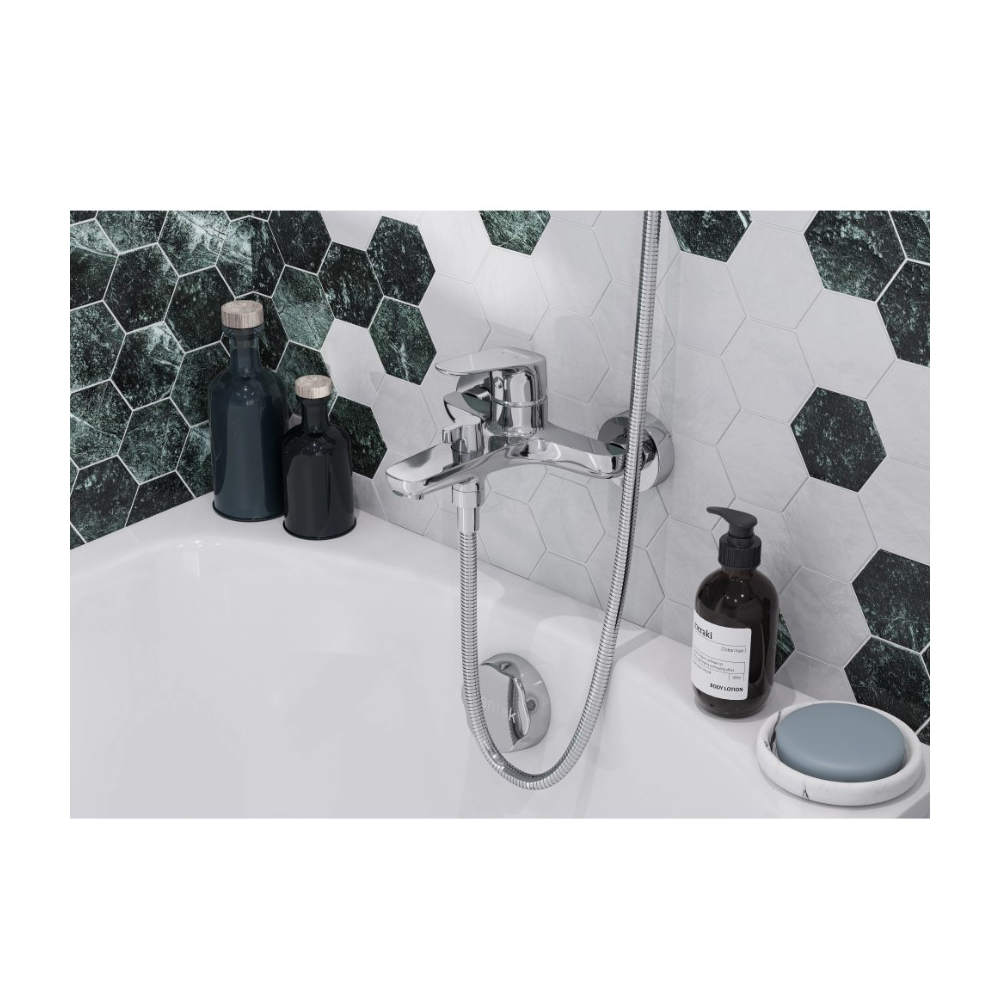 Смеситель для ванны и душа Santek (Сантек) Форт WH5A10004C001 с аксессуарами, хром