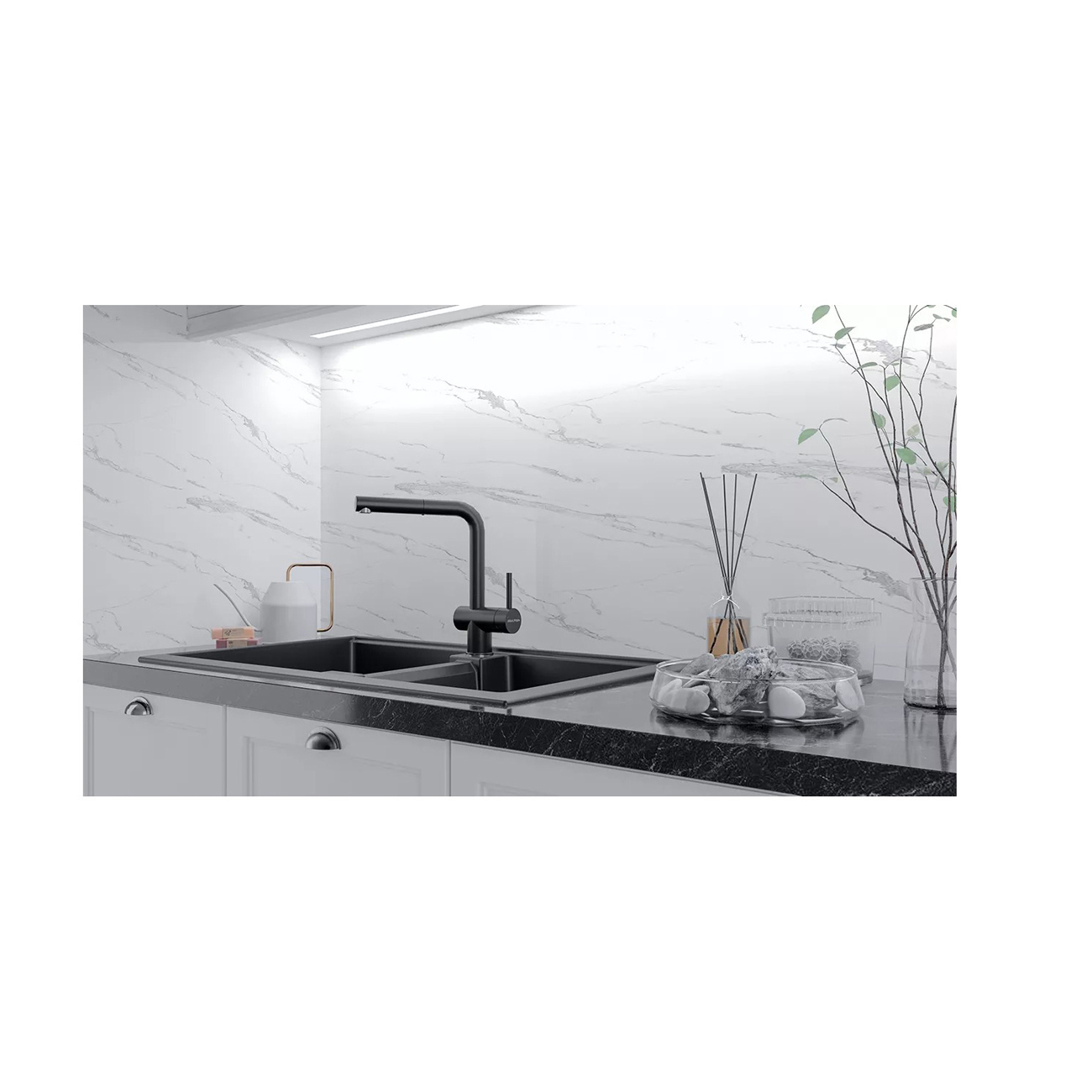 Смеситель для кухни Paulmark (Паульмарк) Dosse, антрацит, Do214418-AN