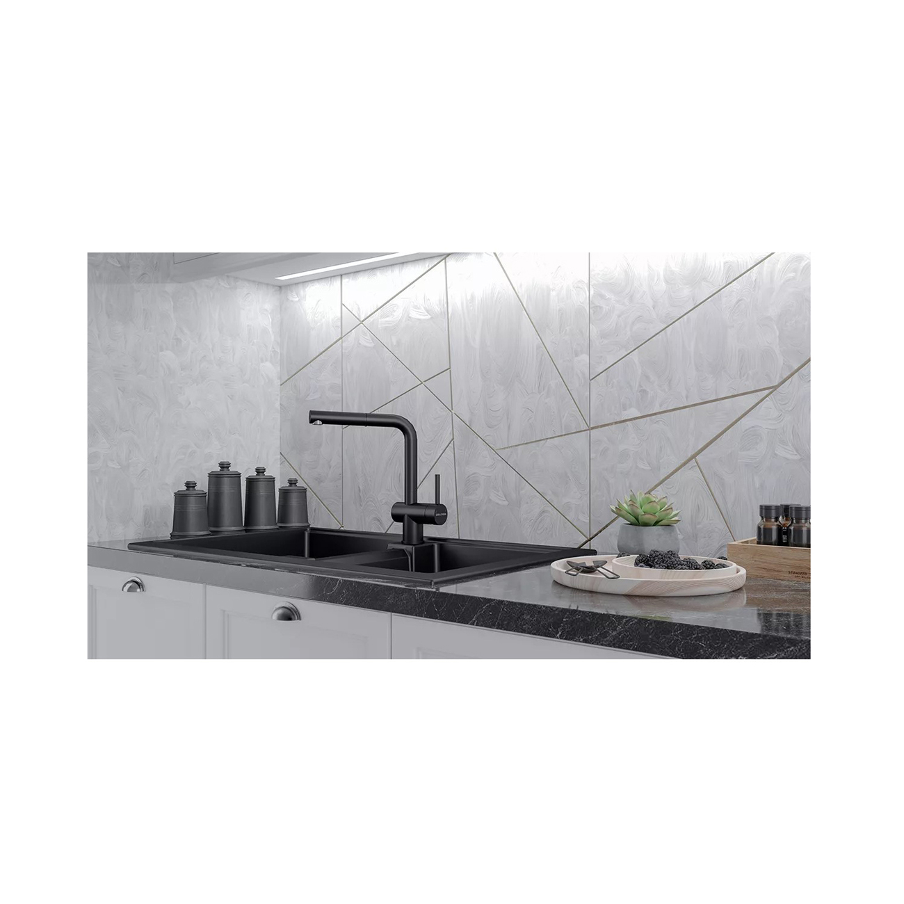 Смеситель для кухни Paulmark (Паульмарк) Dosse, Черный Do214418-BLM