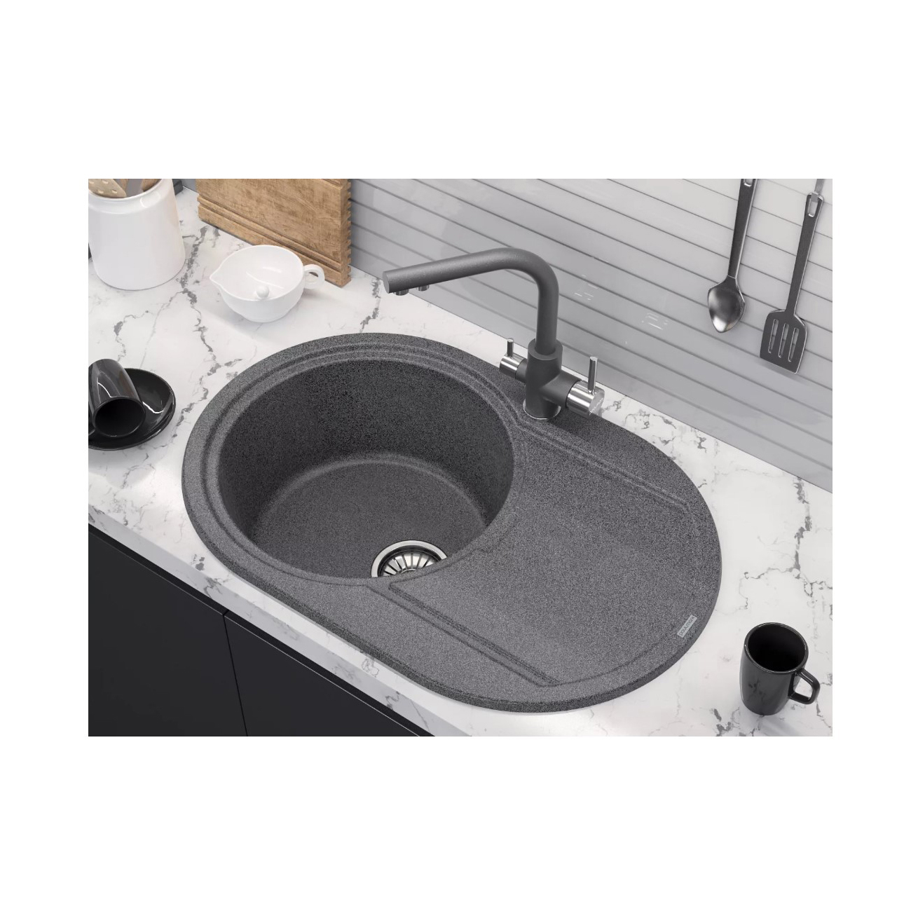 Смеситель для кухни Paulmark (Паульмарк) Essen, серый, Es213011-GRM