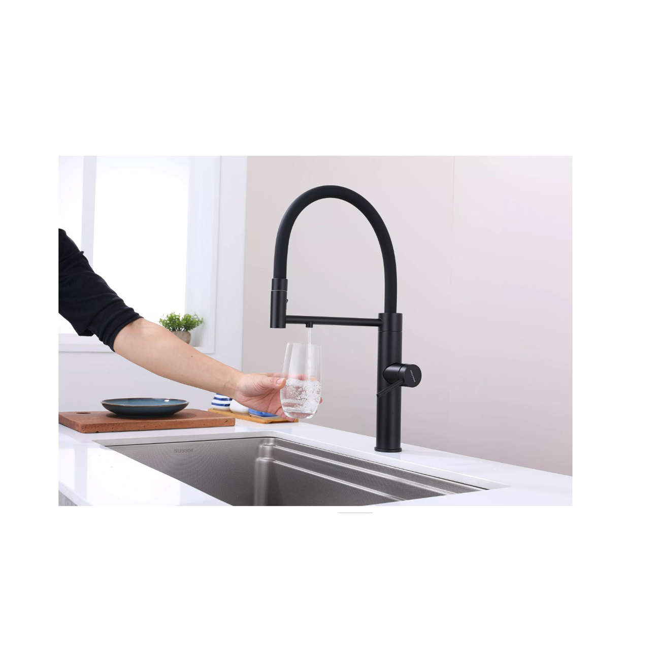 Смеситель для кухни Paulmark (Паульмарк) Ganymede, антрацит, Ga213199-AN