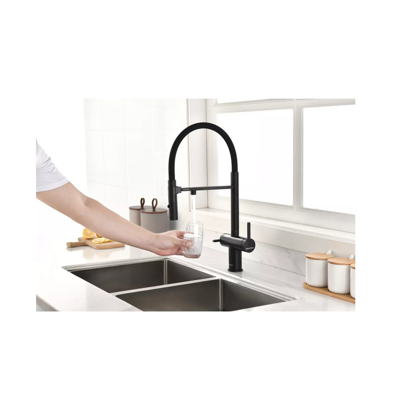 Смеситель для кухни Paulmark (Паульмарк) Gravity, антрацит, Gr213888-AN