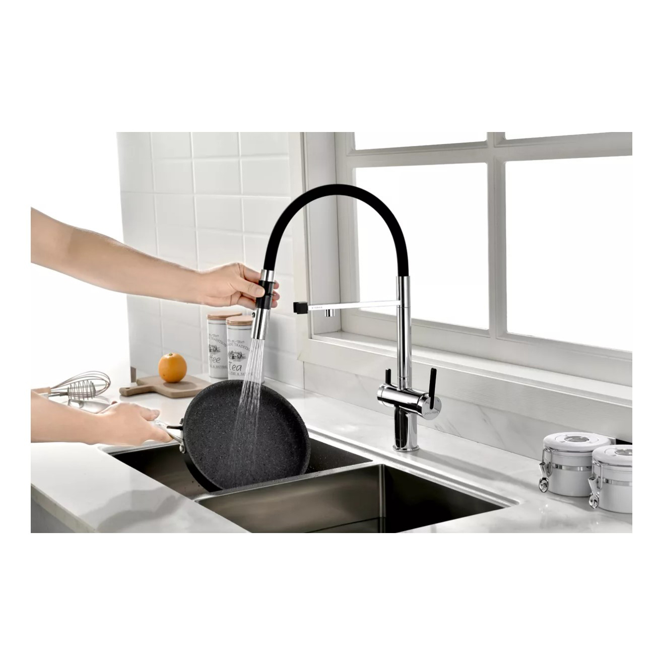 Смеситель для кухни Paulmark (Паульмарк) Gravity, хром, Gr213888-CR