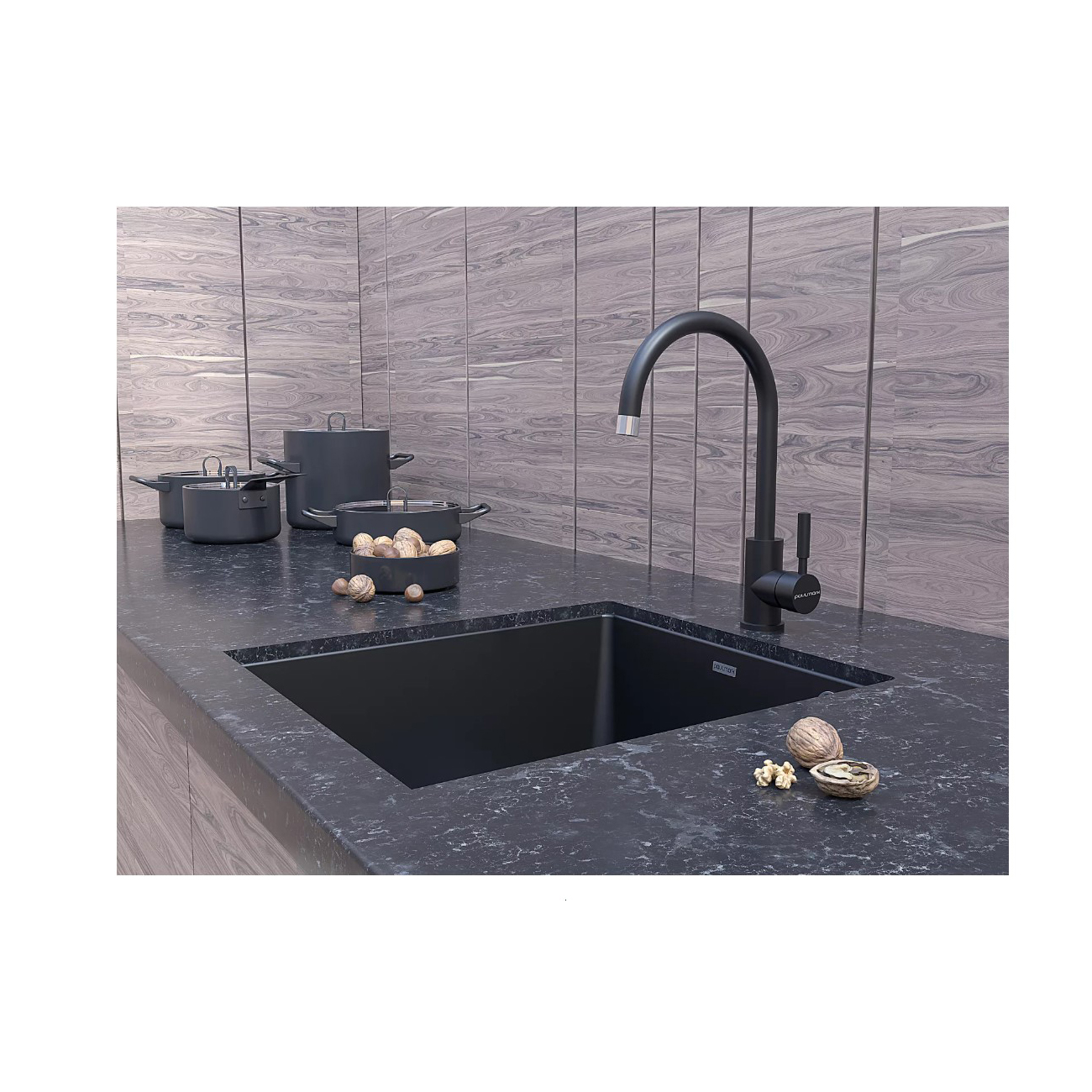 Смеситель для кухни Paulmark (Паульмарк) Holstein, антрацит, Ho212063-AN