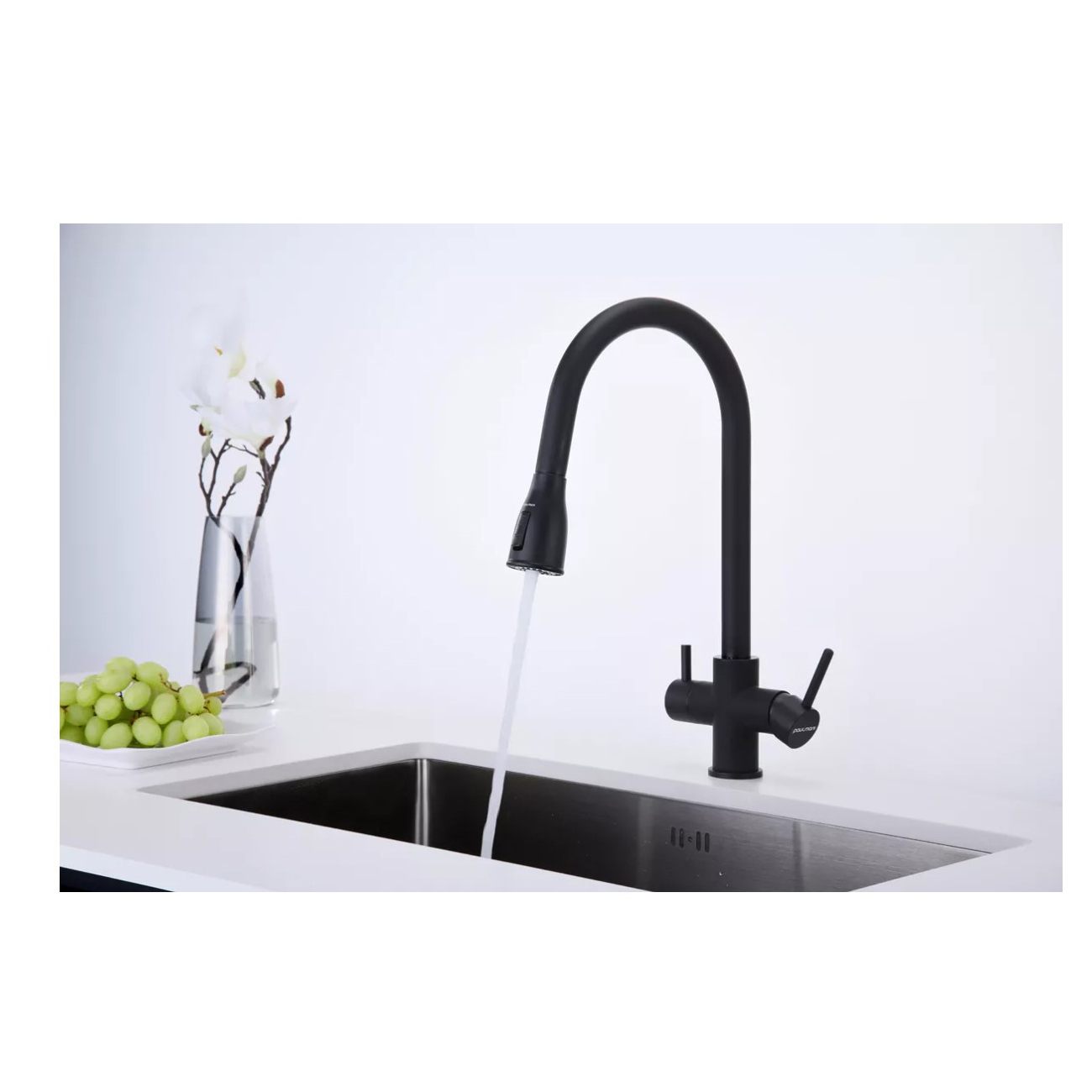 Смеситель для кухни Paulmark (Паульмарк) Lange, антрацит, La214212-AN