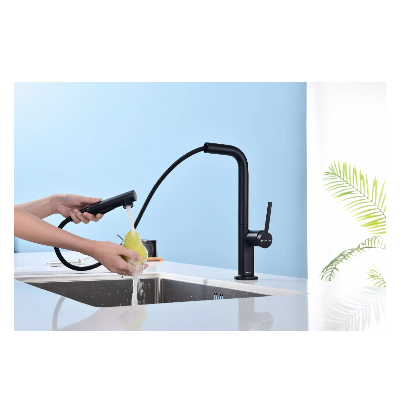 Смеситель для кухни Paulmark (Паульмарк) Neo, антрацит, Ne214419-AN