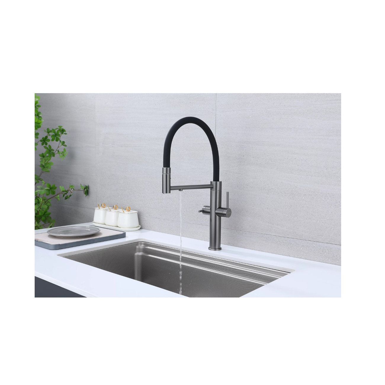 Смеситель для кухни Paulmark (Паульмарк) Nexus, антрацит, Ne213999-AN