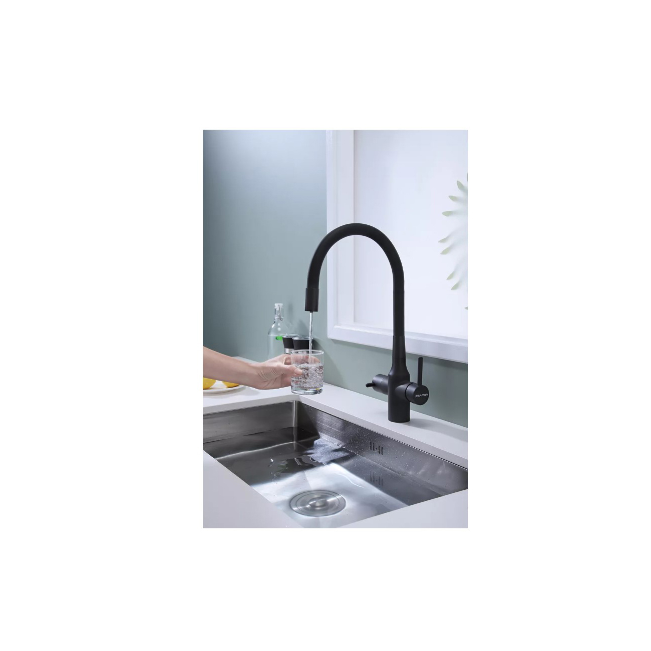 Смеситель для кухни Paulmark (Паульмарк) Salix, антрацит, Sa213419-AN