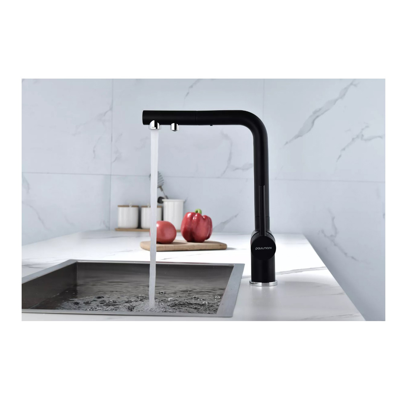 Смеситель для кухни Paulmark (Паульмарк) Serpentine, антрацит, Se213222-AN