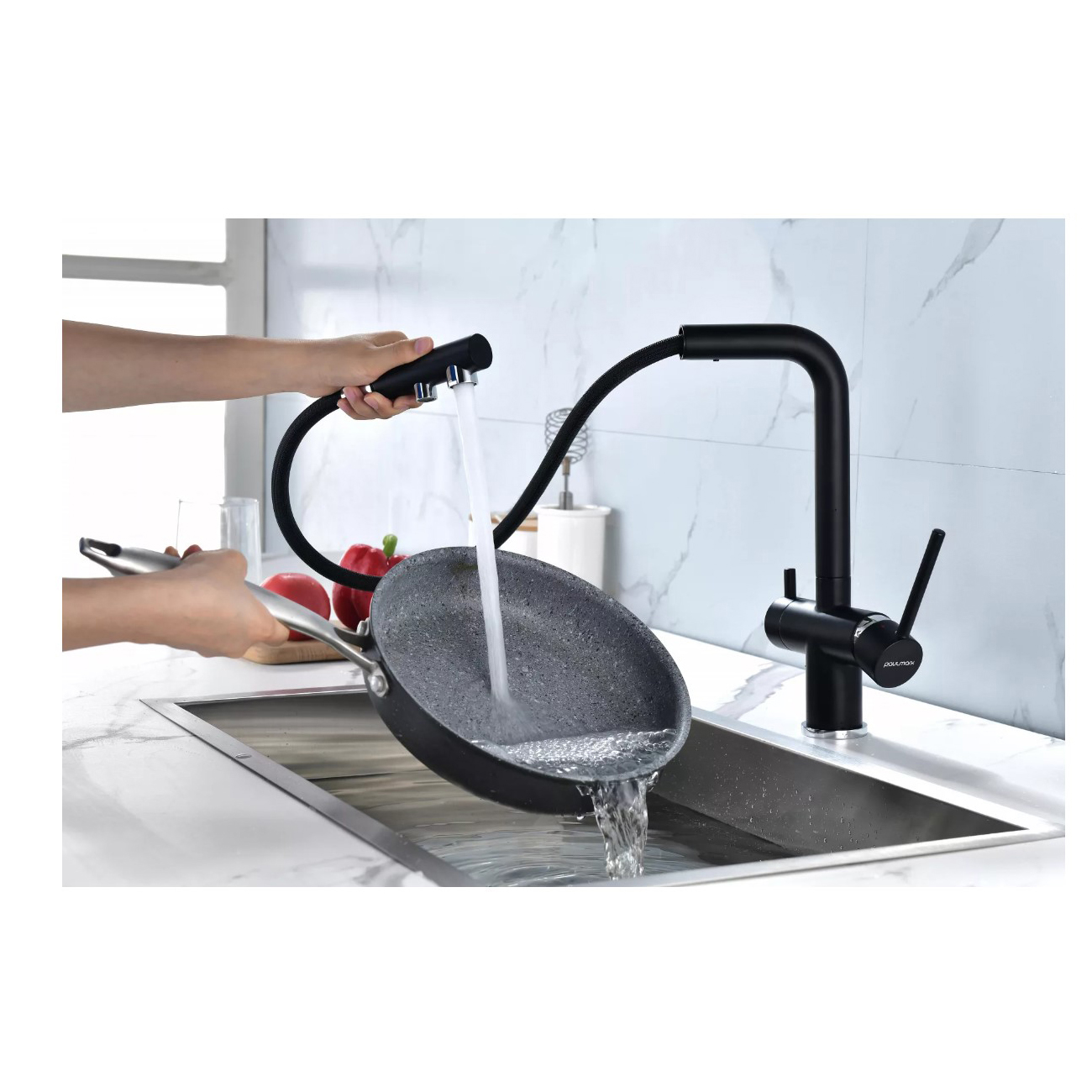 Смеситель для кухни Paulmark (Паульмарк) Serpentine, антрацит, Se213222-AN