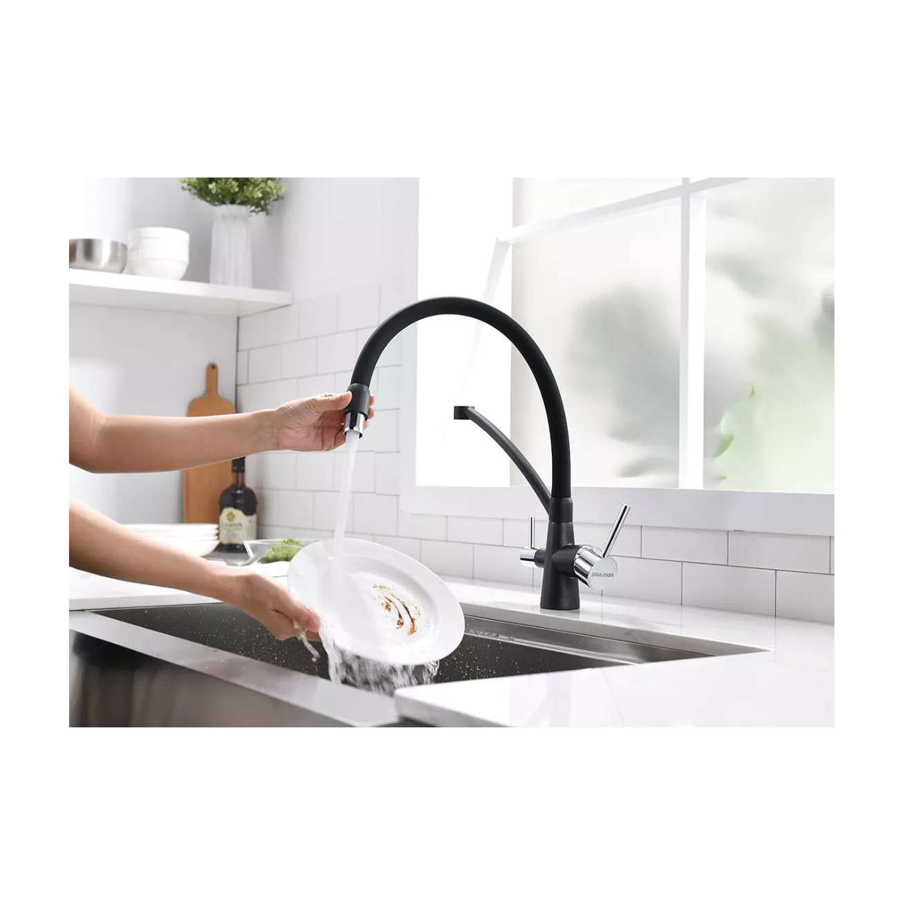 Смеситель для кухни Paulmark (Паульмарк) Siegen, черный, Si213111-BLM