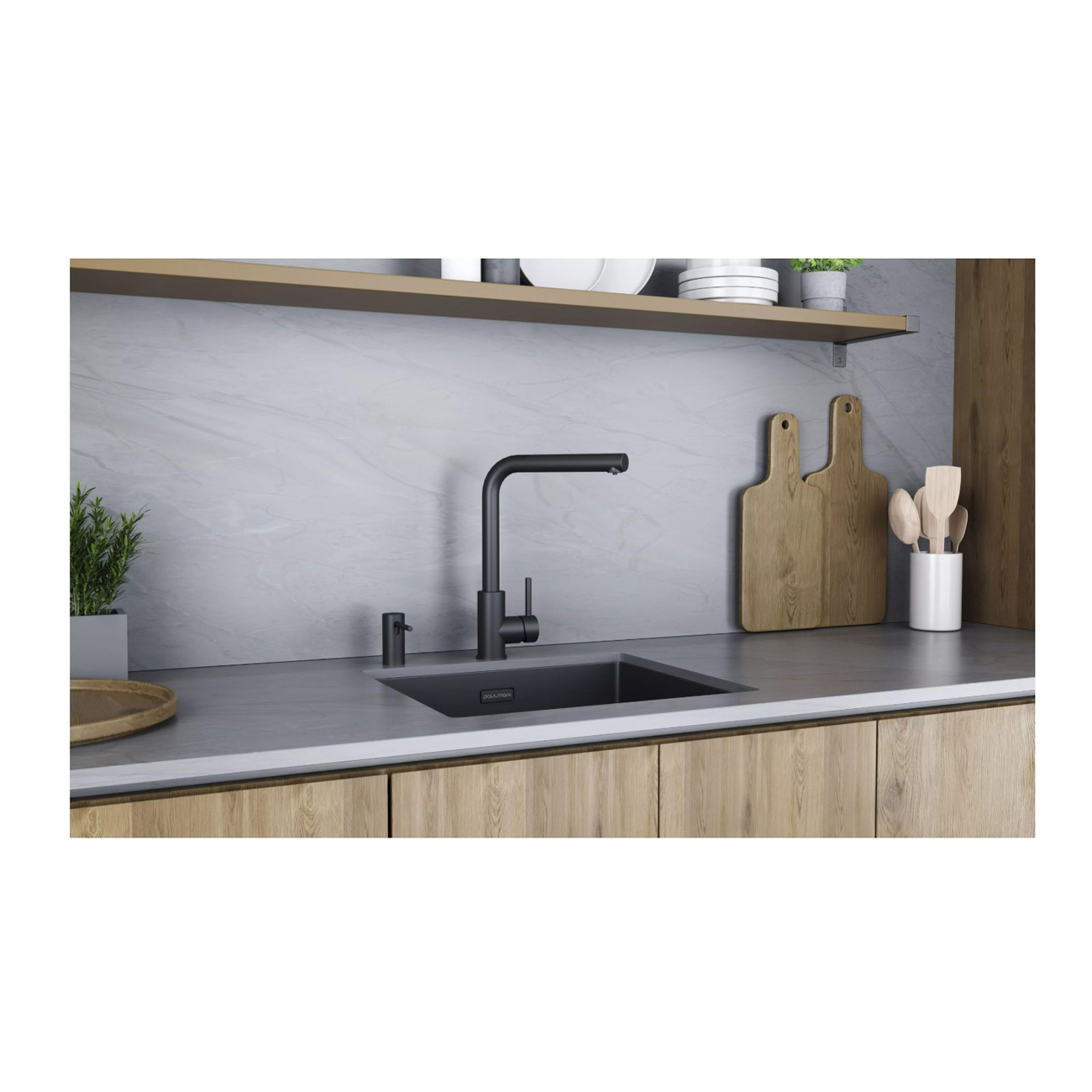 Смеситель для кухни Paulmark (Паульмарк) Twin, антрацит, Tw213622-AN