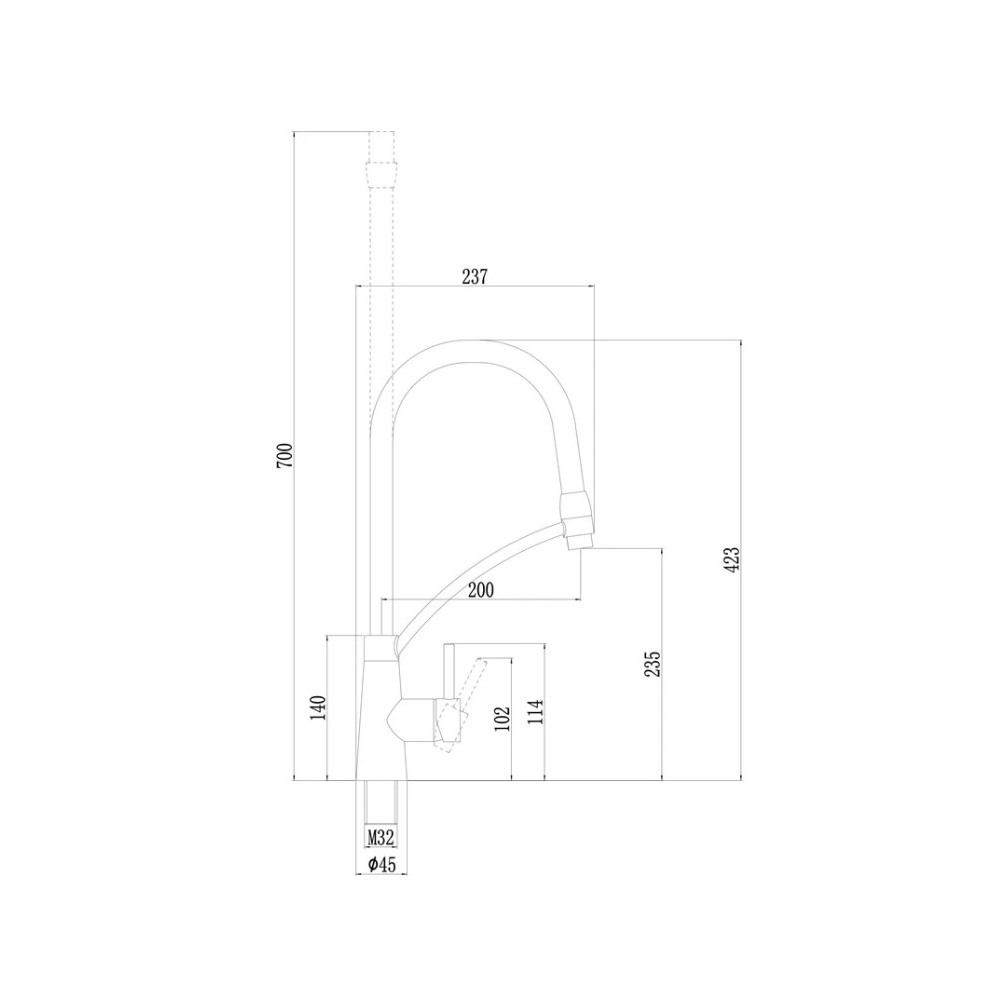 Смеситель для кухни с гибким изливом Fmark (Фмарк) FS8255A-12, хром