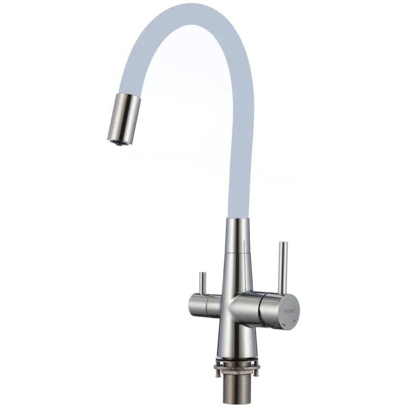 Смеситель для кухни под фильтр питьевой воды Fmark (Фмарк) FS1062-A04, серый/хром