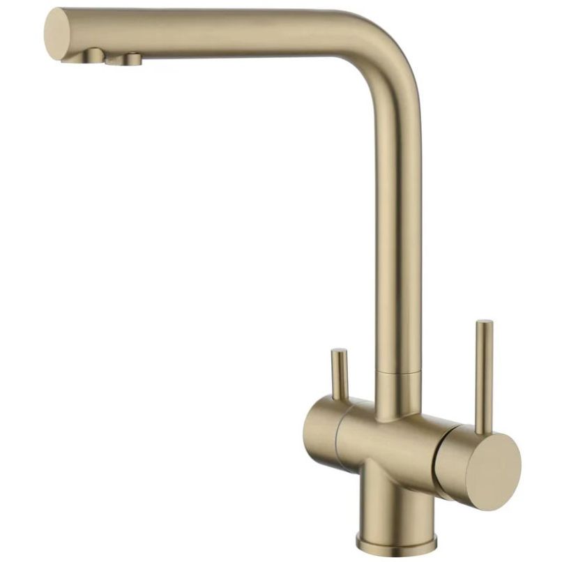 Смеситель для кухни под фильтр питьевой воды Fmark (Фмарк) FS1362C, матовое золото