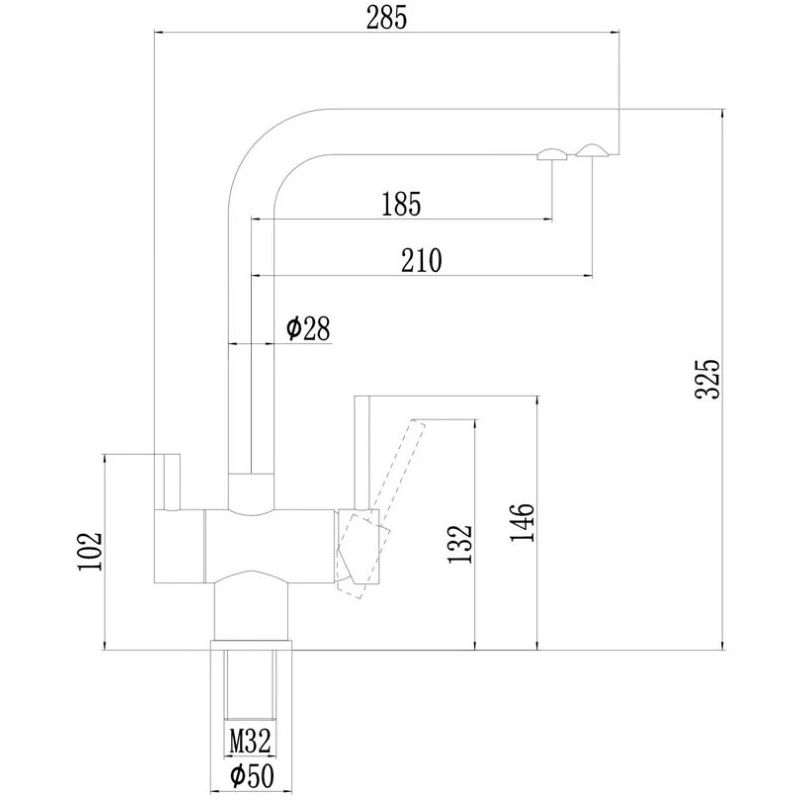 Смеситель для кухни под фильтр питьевой воды Fmark (Фмарк) FS1362C, матовое золото