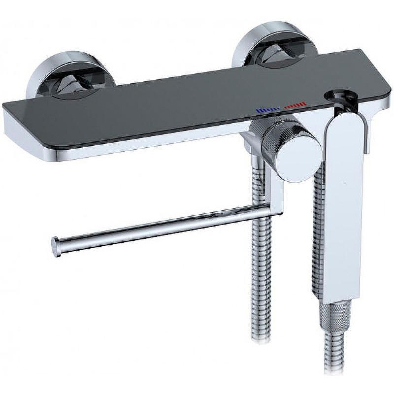 Гигиенический душ со смесителем CeramaLux (Керамалюкс) LT9505, хром,черный матовый