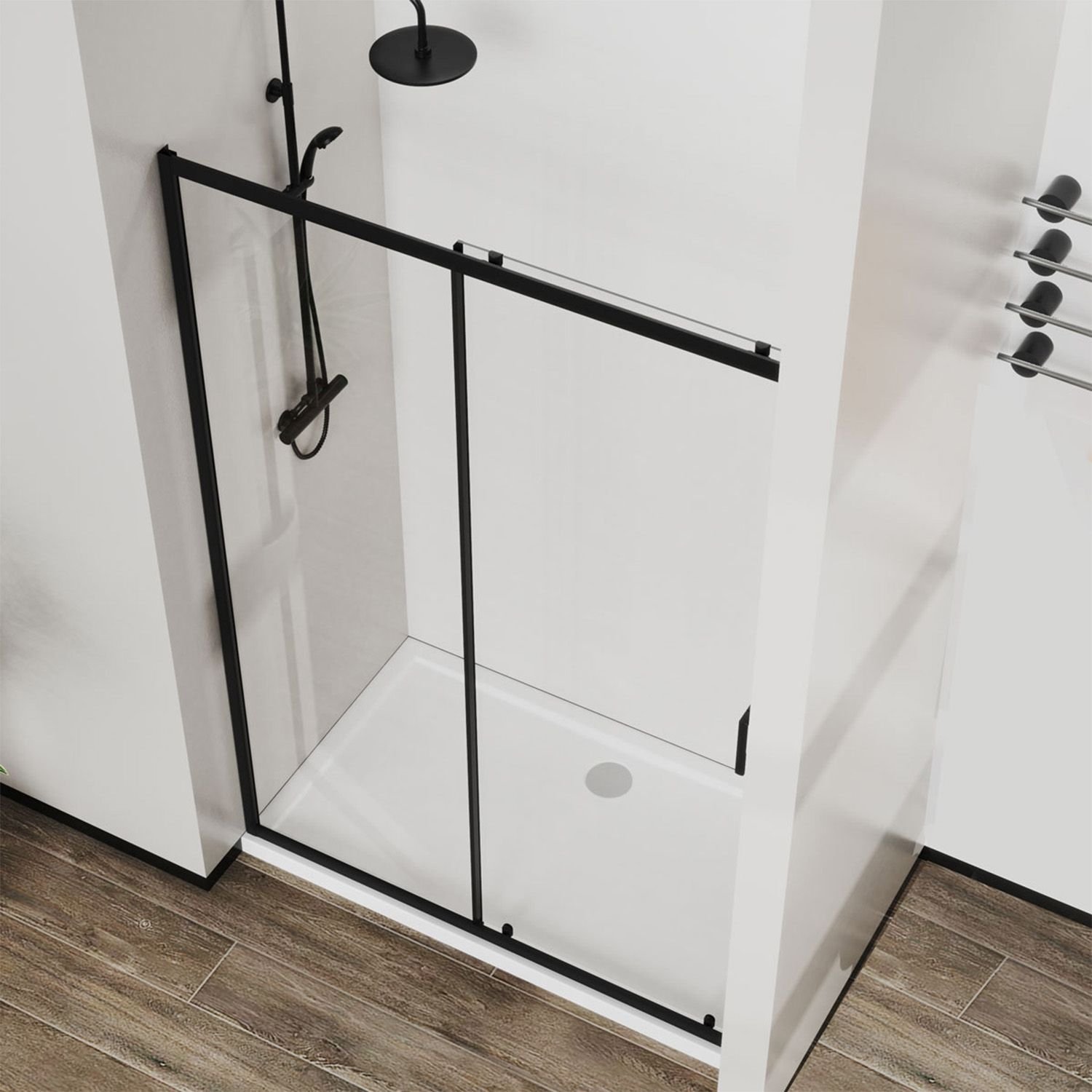 Душевая дверь Vincea (Винчея) City VDS-5CT120CLB, 1200, черный, стекло прозрачное