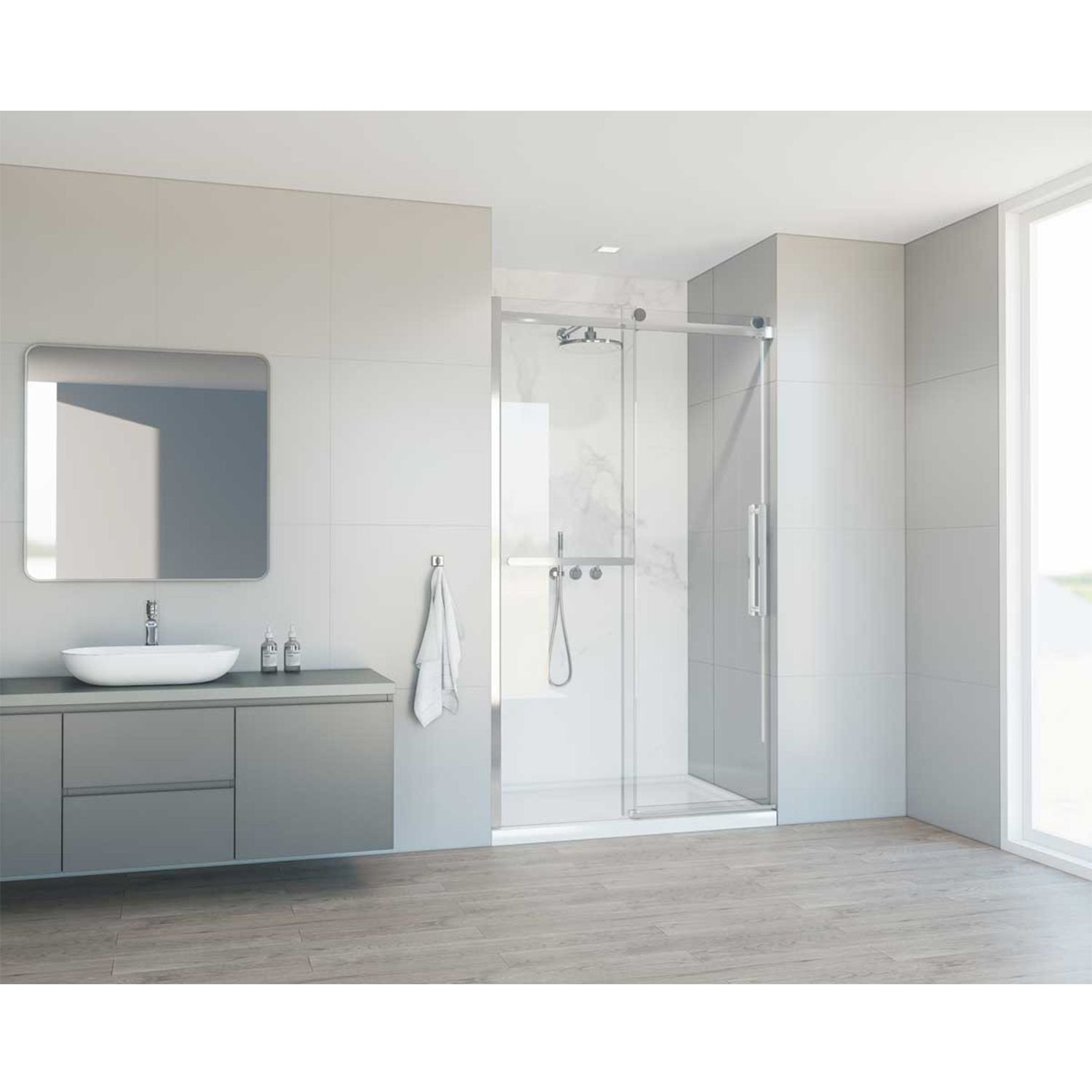 Душевая дверь Vincea (Винчея) Como Soft VDS-1CS130CL, 1300, хром, стекло прозрачное