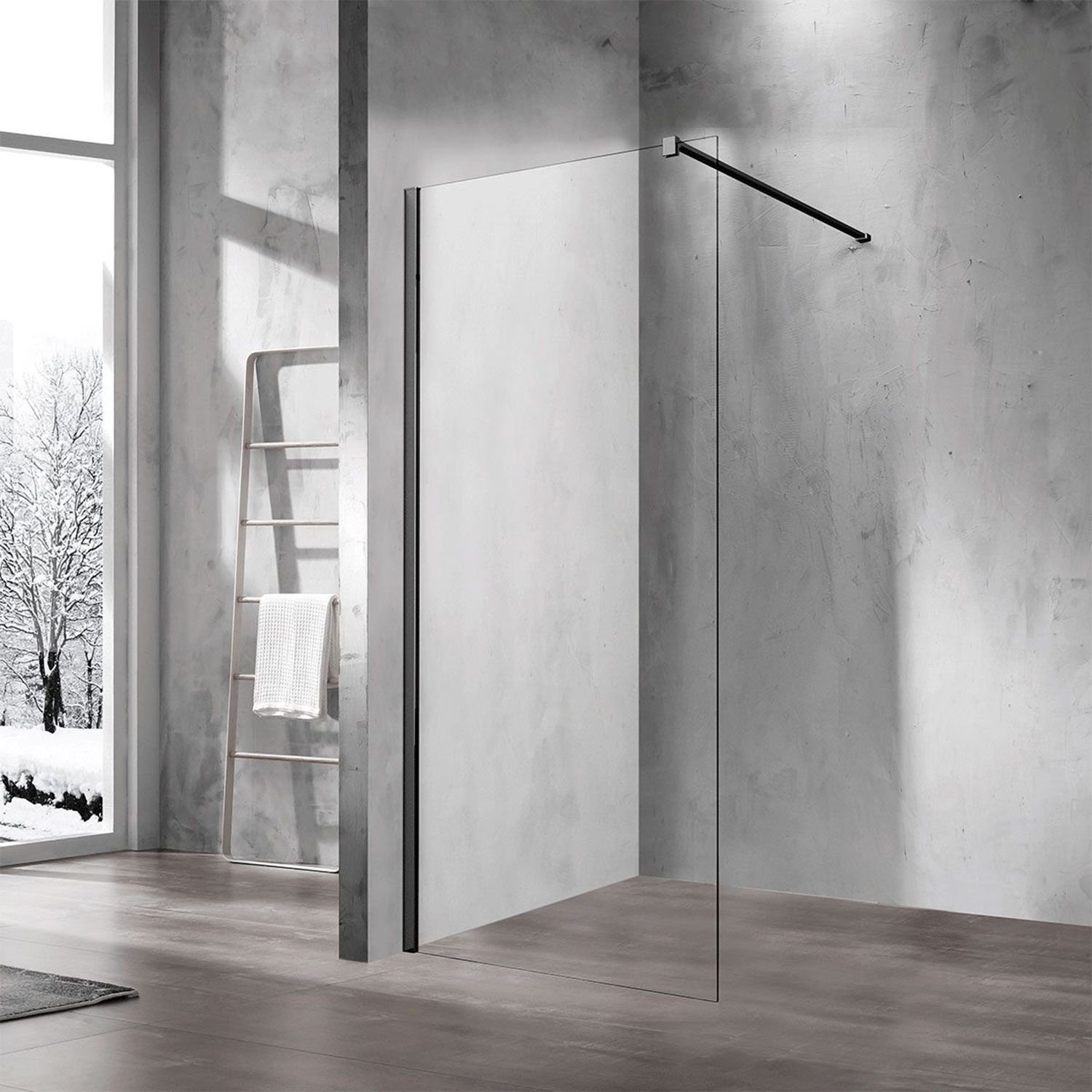 Душевая перегородка Vincea (Винчея) Walk-In VSW-1H600CLB, 600х2000, черный, стекло прозрачное