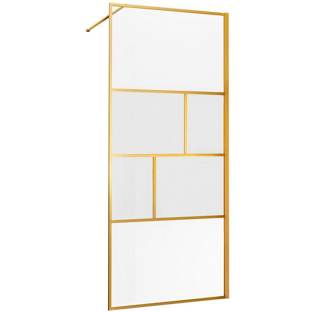 Душевая перегородка Vincea (Винчея) Walk-In VSW-1HC100CFBG, 1000х2000, браш. золото, стекло прозрачное/рифленое