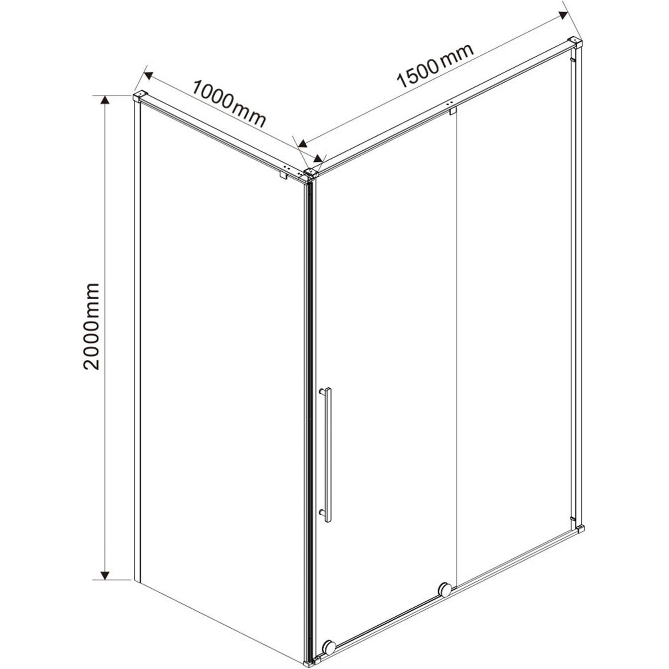 Душевой уголок Vincea (Винчея) Arno VSR-1A1015CL, 1500х1000 мм (габариты площадки) хром, стекло прозрачное