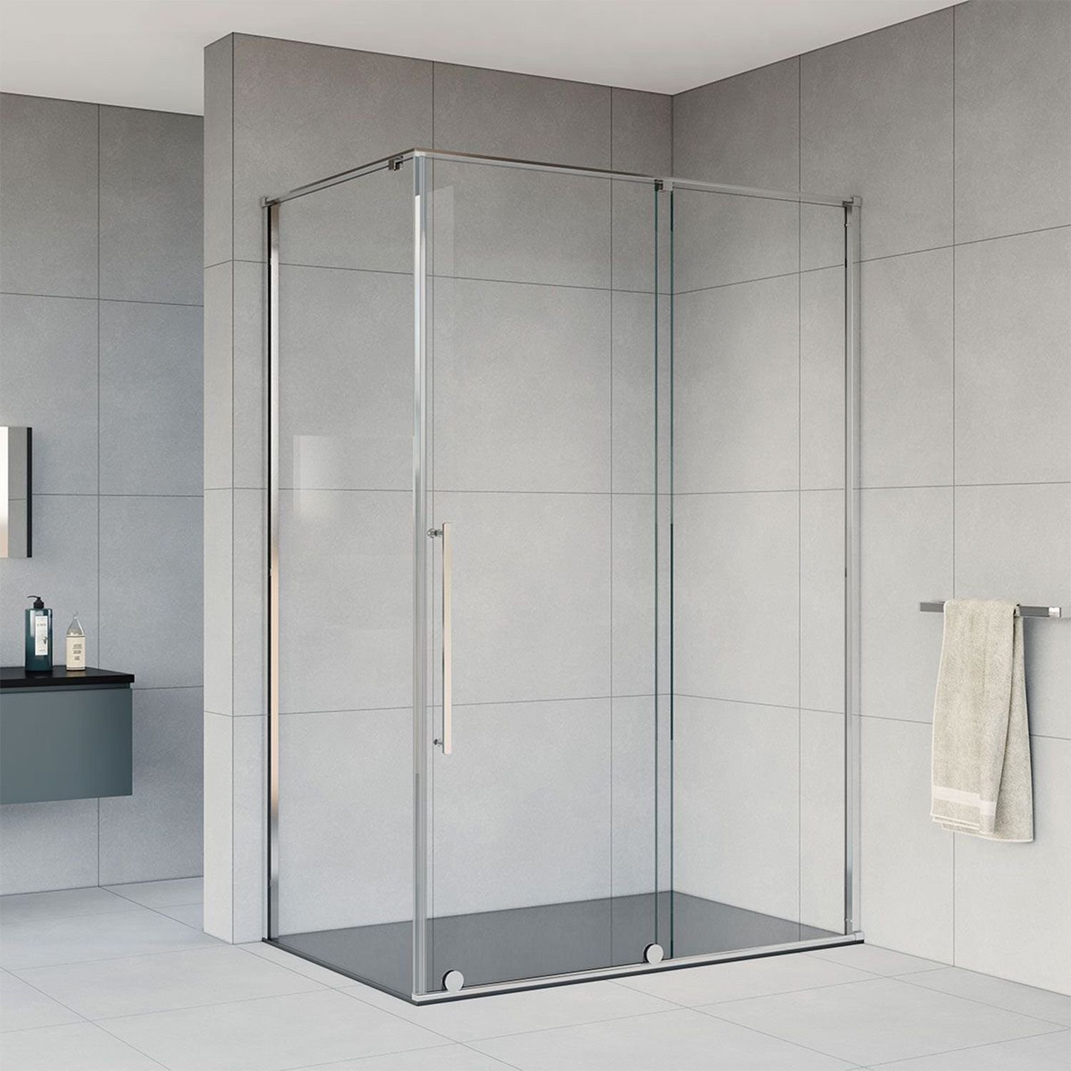 Душевой уголок Vincea (Винчея) Arno VSR-1A8015CL, 1500х800 мм (габариты площадки) хром, стекло прозрачное