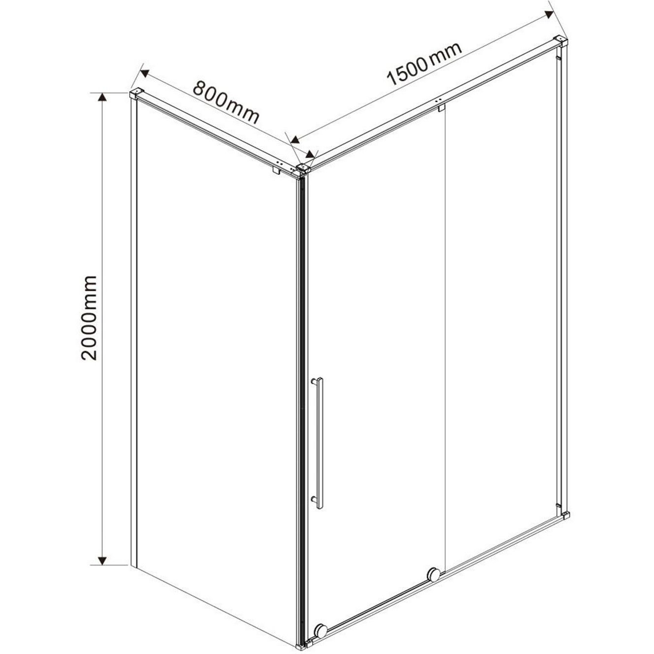 Душевой уголок Vincea (Винчея) Arno VSR-1A8015CL, 1500х800 мм (габариты площадки) хром, стекло прозрачное