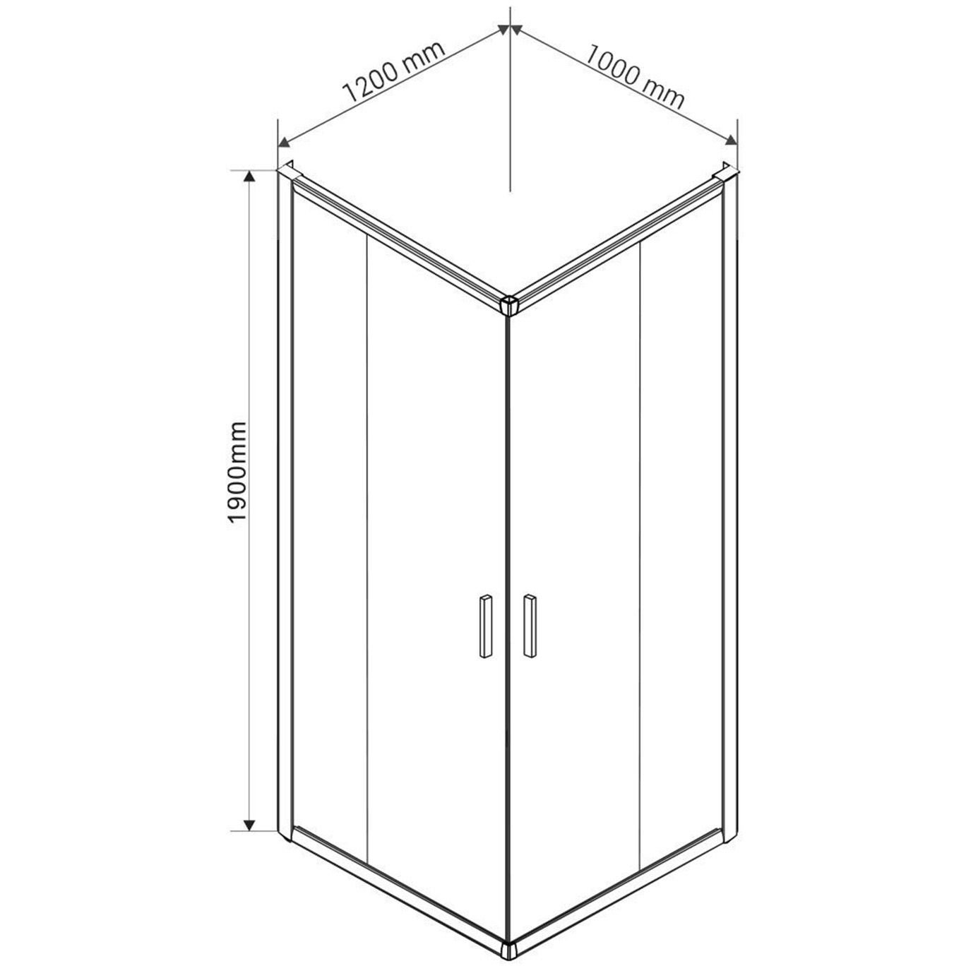 Душевой уголок Vincea (Винчея) Garda VSS-1G1012CGB, 1200х1000 мм (габариты площадки) черный, стекло тонинрованное