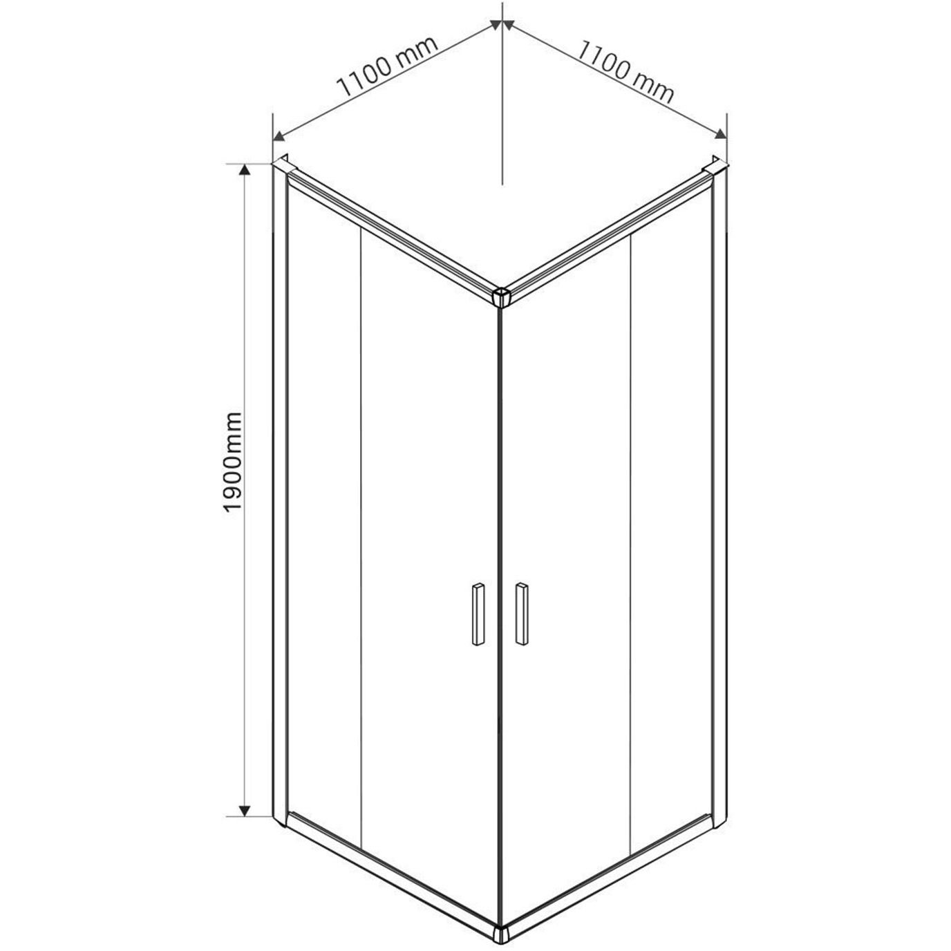 Душевой уголок Vincea (Винчея) Garda VSS-1G1111CLGM, 1100х1100 мм (габариты площадки) вороненая сталь, стекло прозрачное