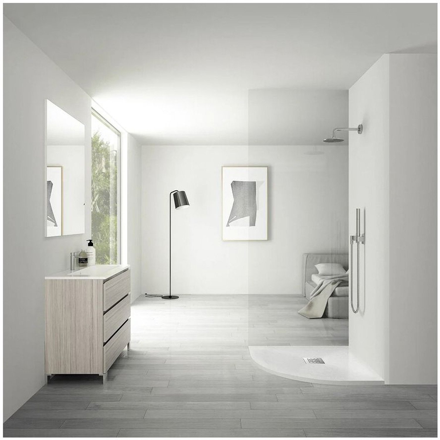 Поддон для душа Vincea (Винчея) из искусственного камня VST-4SQ9090W, 900х900х25, белый матовый