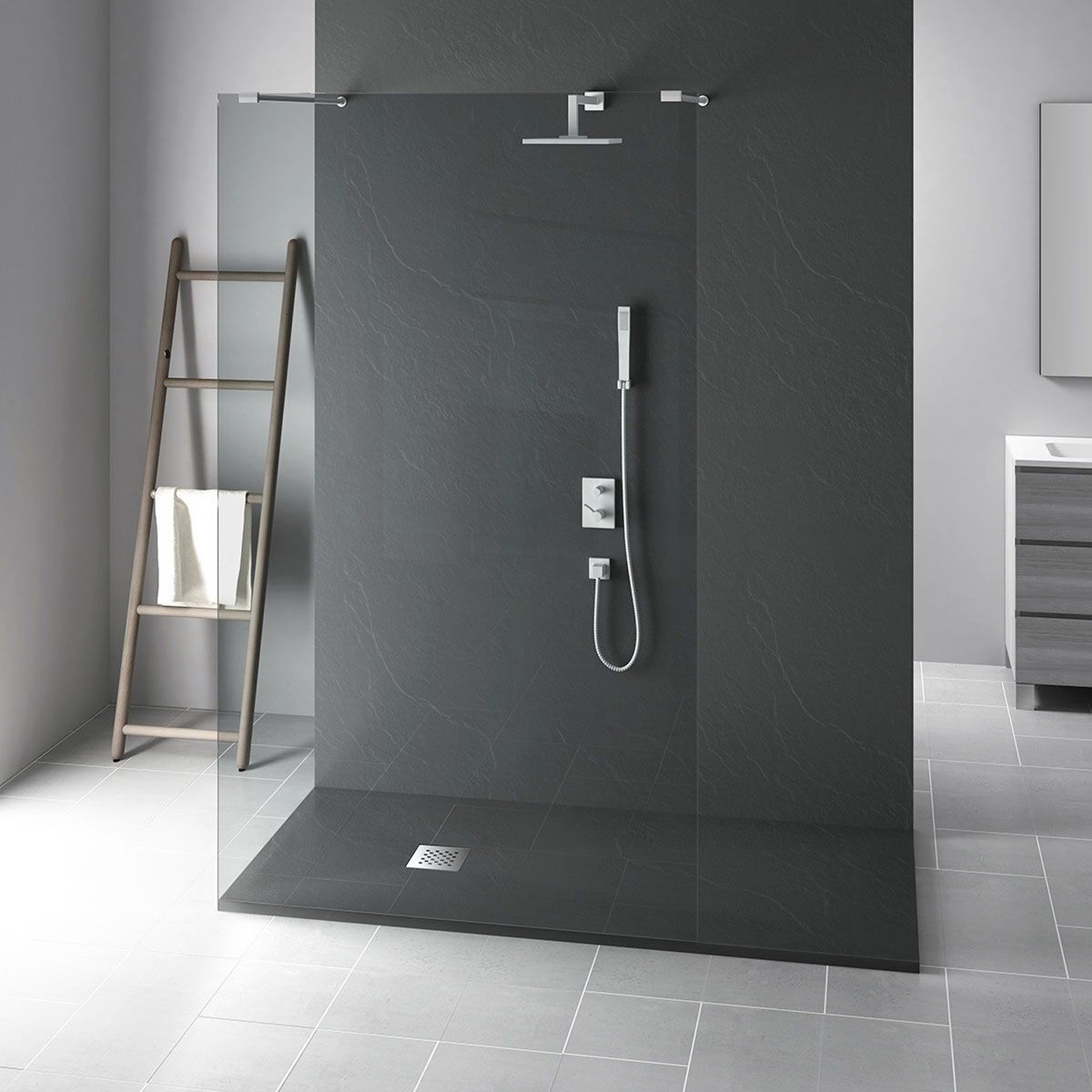 Поддон для душа из искусственного камня Vincea (Винчея) VST-4SR8011A, 1100х800х25, антрацит