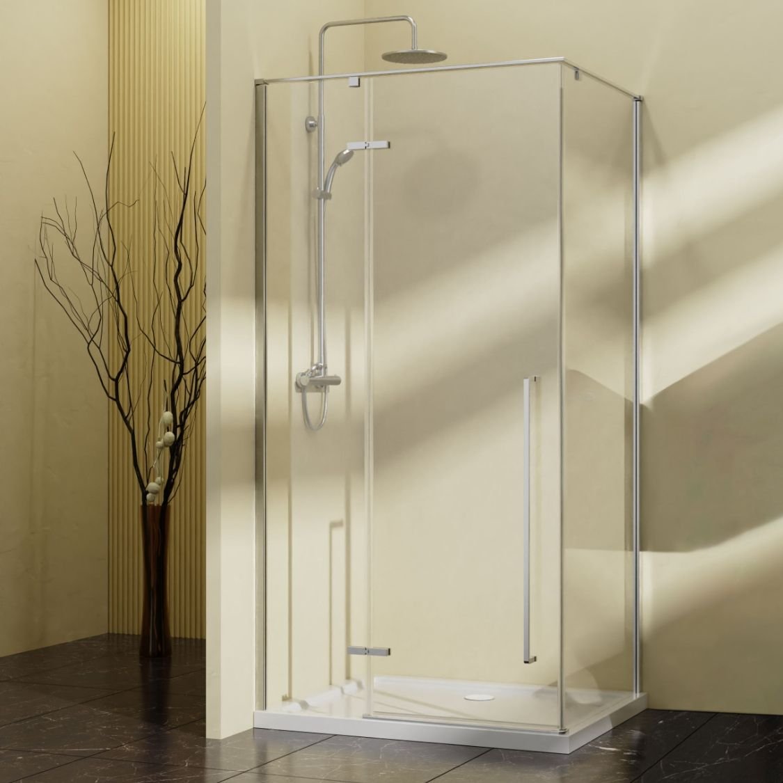 Душевой уголок Vincea (Винчея) Slim-N VSR-5SN1010CL, 1000х1000 мм, хром, стекло прозрачное