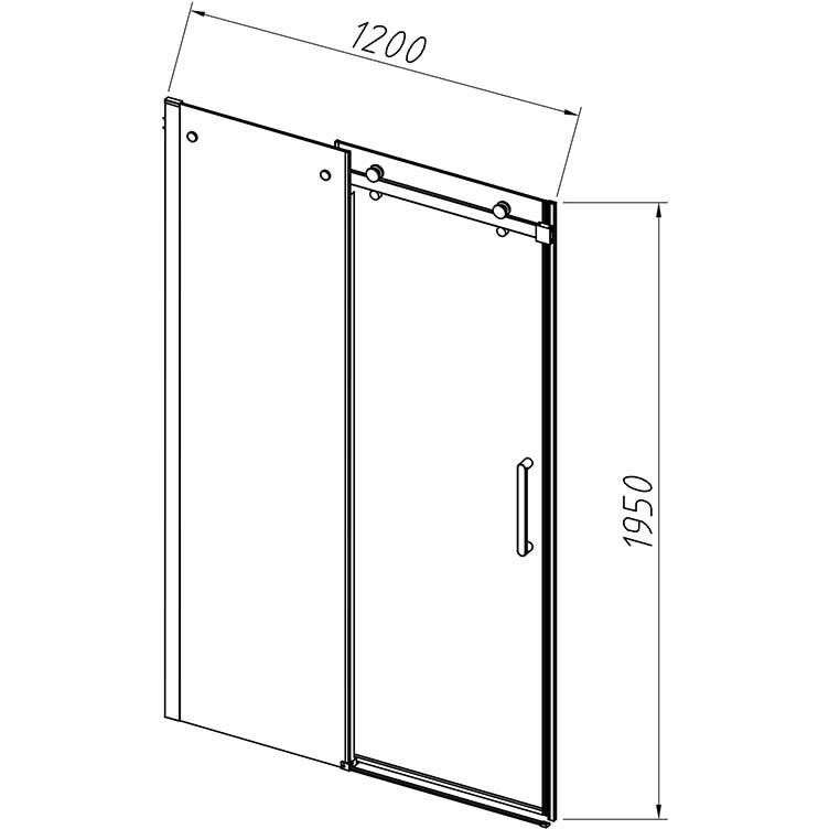 Душевая дверь Vincea (Винчея) Como-N, 1200 мм, черный, стекло прозрачное VDS-4CN120CLB