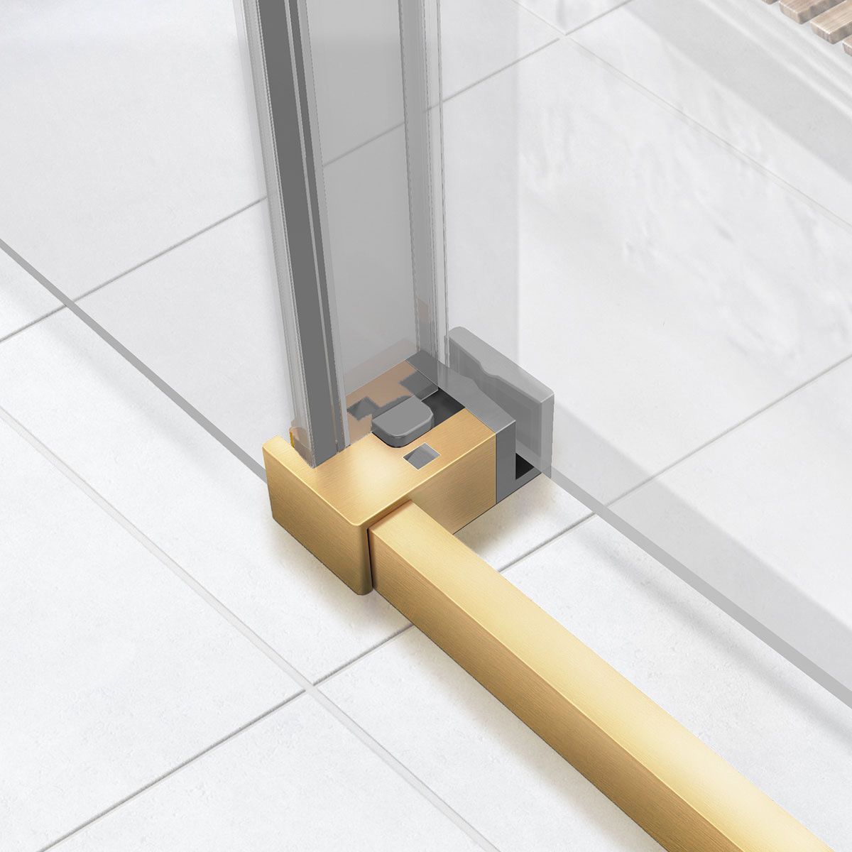 Душевая дверь Vincea (Винчея) Slim Soft, 1400 мм, брашированное золото, стекло прозрачное VDS-1SS140CLG