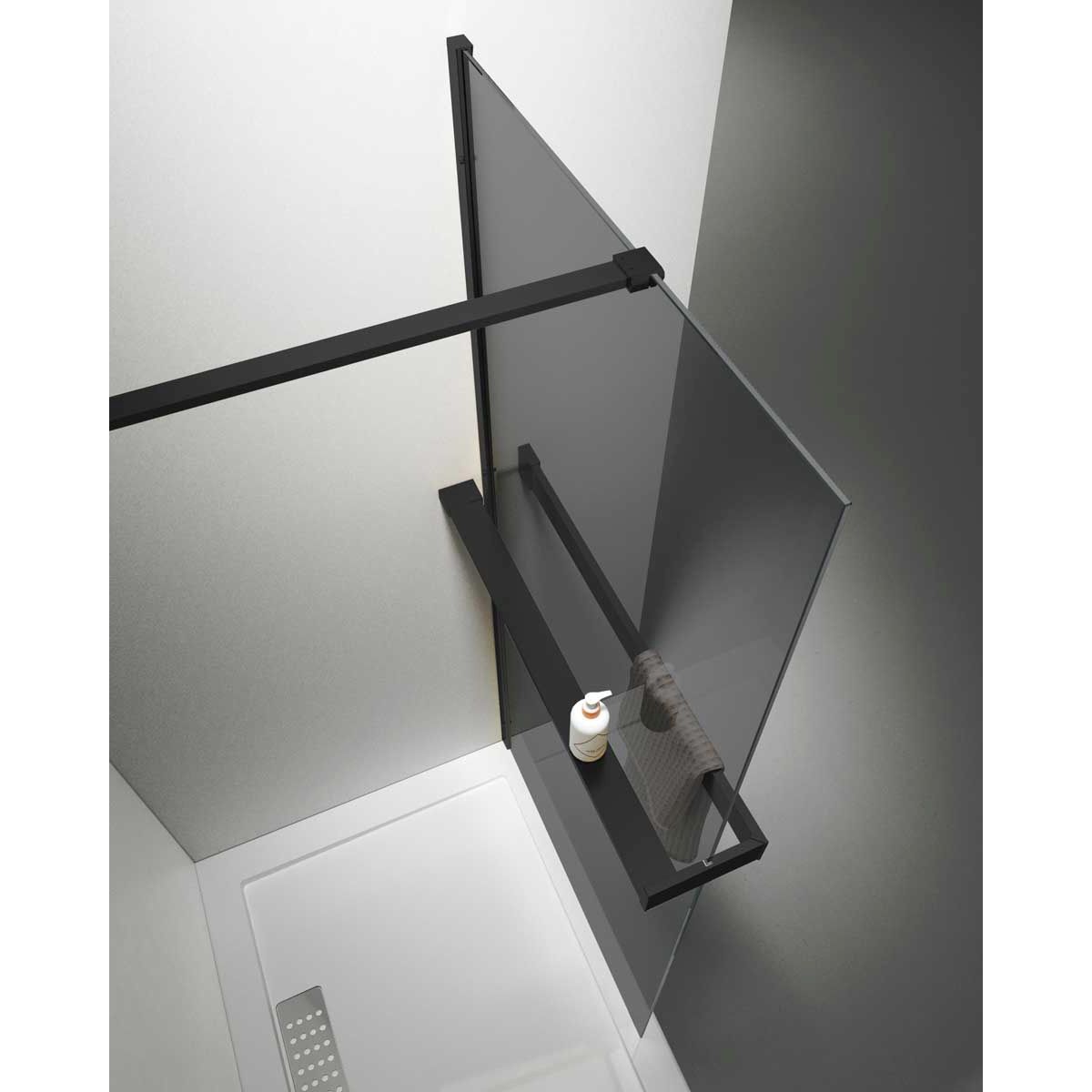 Душевая перегородка Vincea (Винчея) Walk-In HR, 1000х2000 мм, черный, стекло тонированное VSW-4HR100CGB