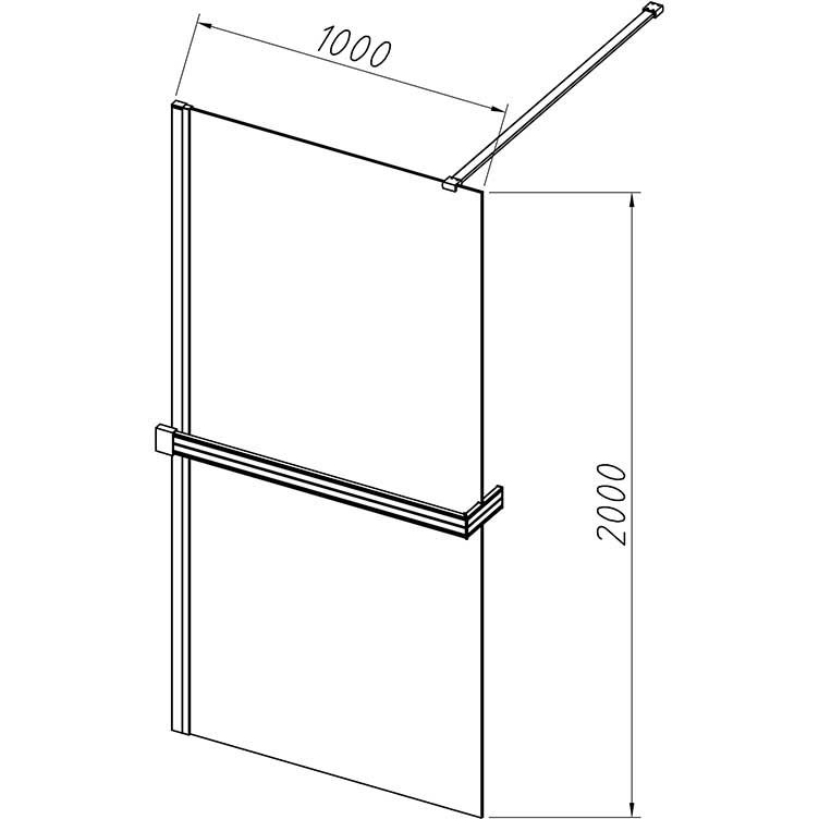 Душевая перегородка Vincea (Винчея) Walk-In HR, 1000х2000 мм, черный, стекло тонированное VSW-4HR100CGB