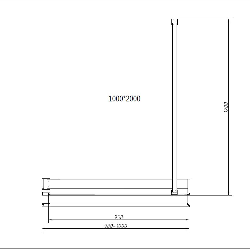 Душевая перегородка Vincea (Винчея) Walk-In HR, 1000х2000 мм, черный, стекло тонированное VSW-4HR100CGB