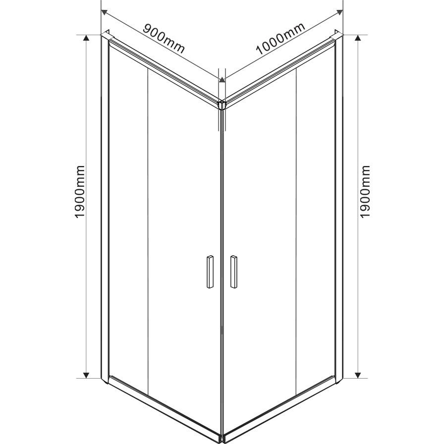 Душевой уголок Vincea (Винчея) Garda, 1000х900 мм (габариты площадки) , брашированное золото, стекло прозрачное VSS-1G9010CLG