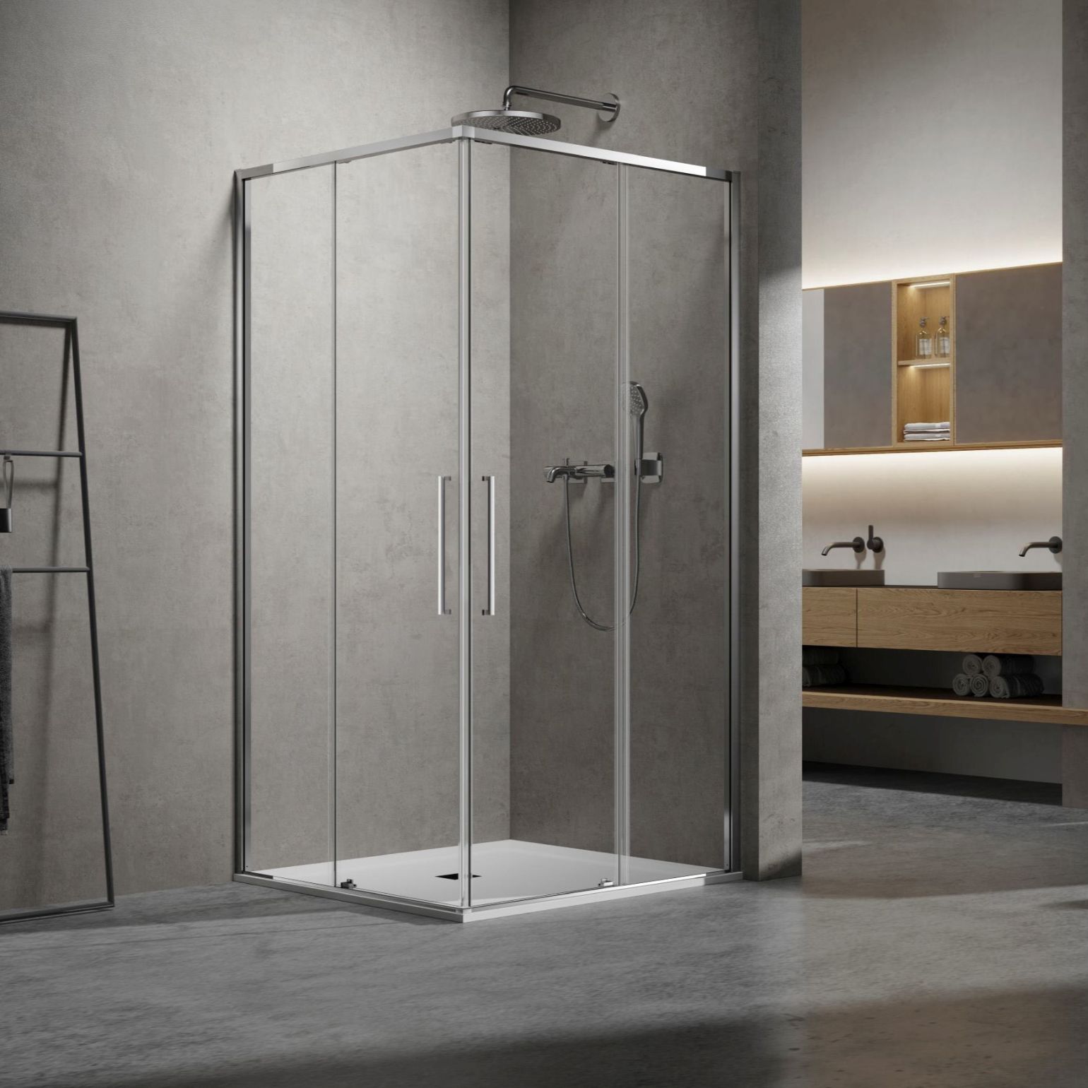 Душевой уголок Vincea (Винчея) Slim 8 мм, 1000х900 мм (габариты площадки) , хром, стекло прозрачное VSS-6SL9010CL