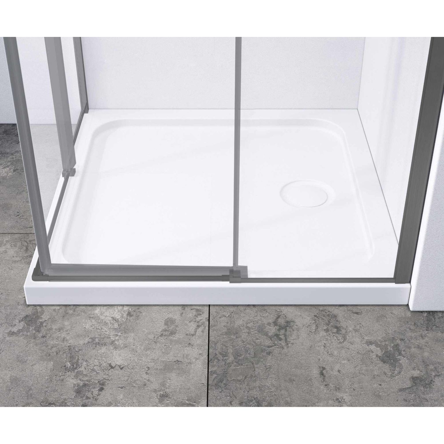 Душевой уголок Vincea (Винчея) Slim-N, 1000х900 мм (габариты площадки) , вороненая сталь, стекло прозрачное VSS-4SN9010CLGM