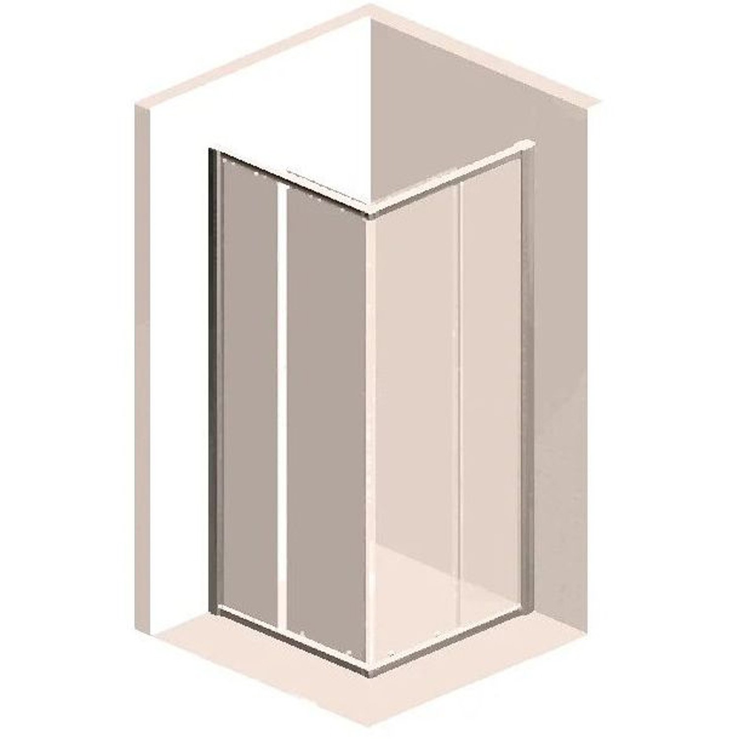 Душевой уголок Vincea (Винчея) Garda VSS-1G100CH, 1000х1000 мм (габариты площадки) хром, стекло шиншилла