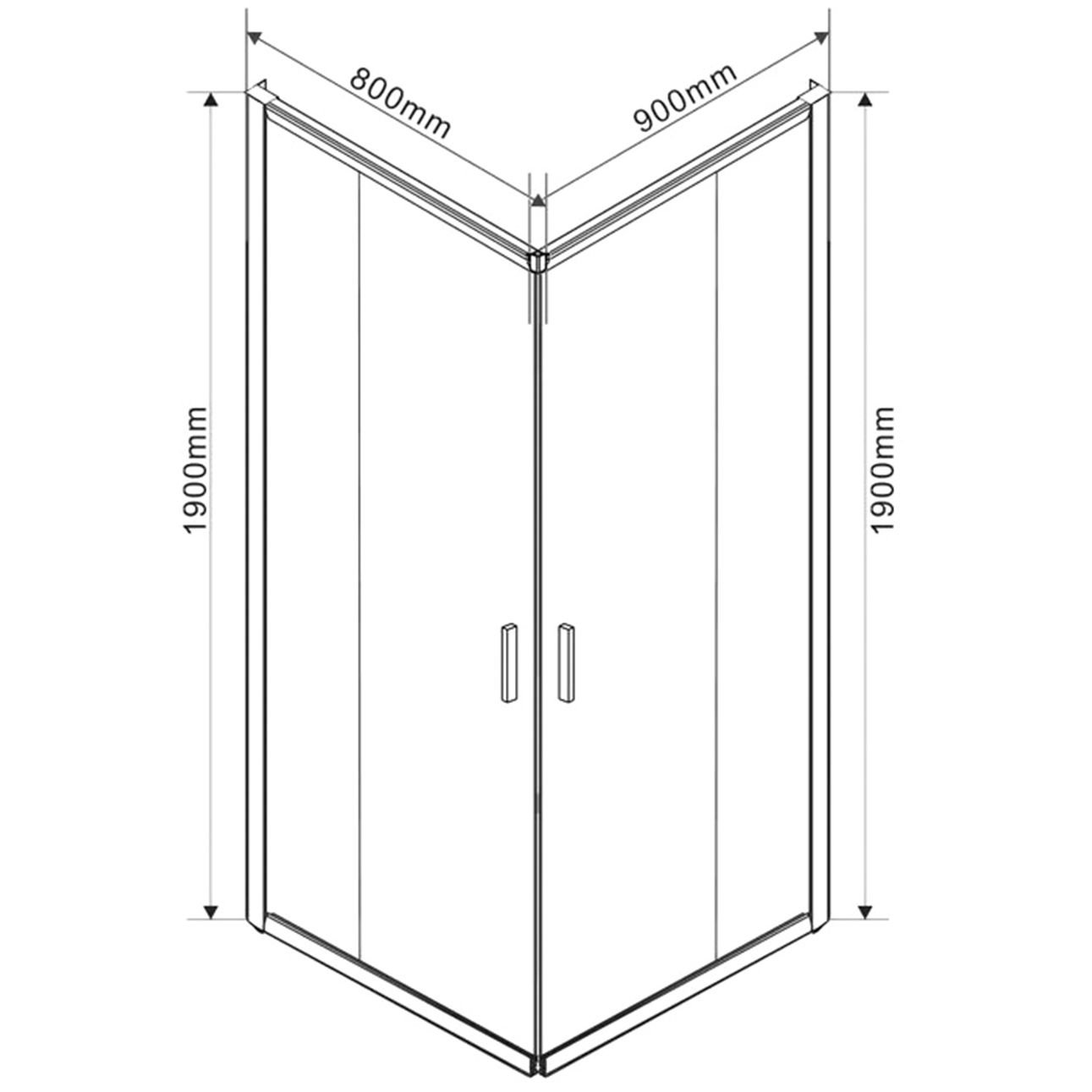 Душевой уголок Vincea (Винчея) Garda VSS-1G8090CL, 900х800 мм (габариты площадки) хром, стекло прозрачное